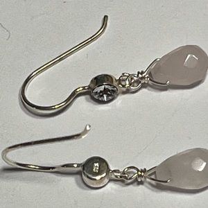 925 silver earrings with rose quartz